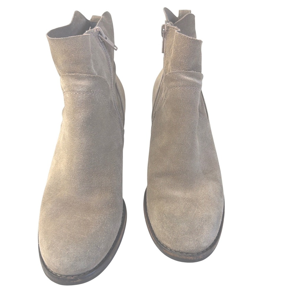 Paul Green Suede Ankle Boots Taupe Side Zip Booties Womens UK 3 US 5 - Picture 4 of 10
